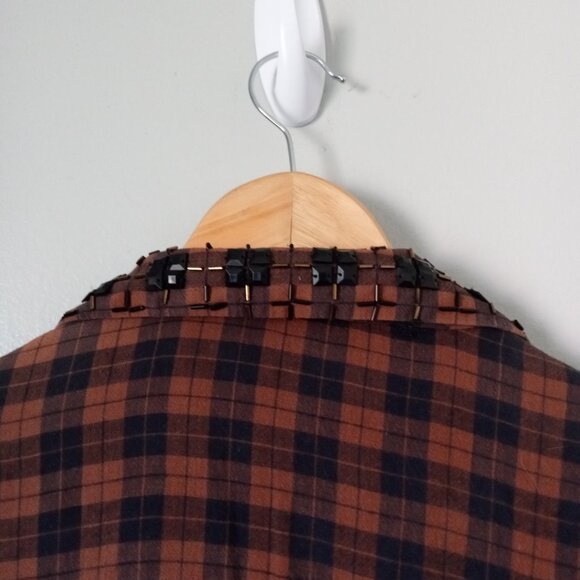 Vintage 1980s IB DIFFUSION Brown Design Jacket / Blazer with Sequins - Picture 6 of 7